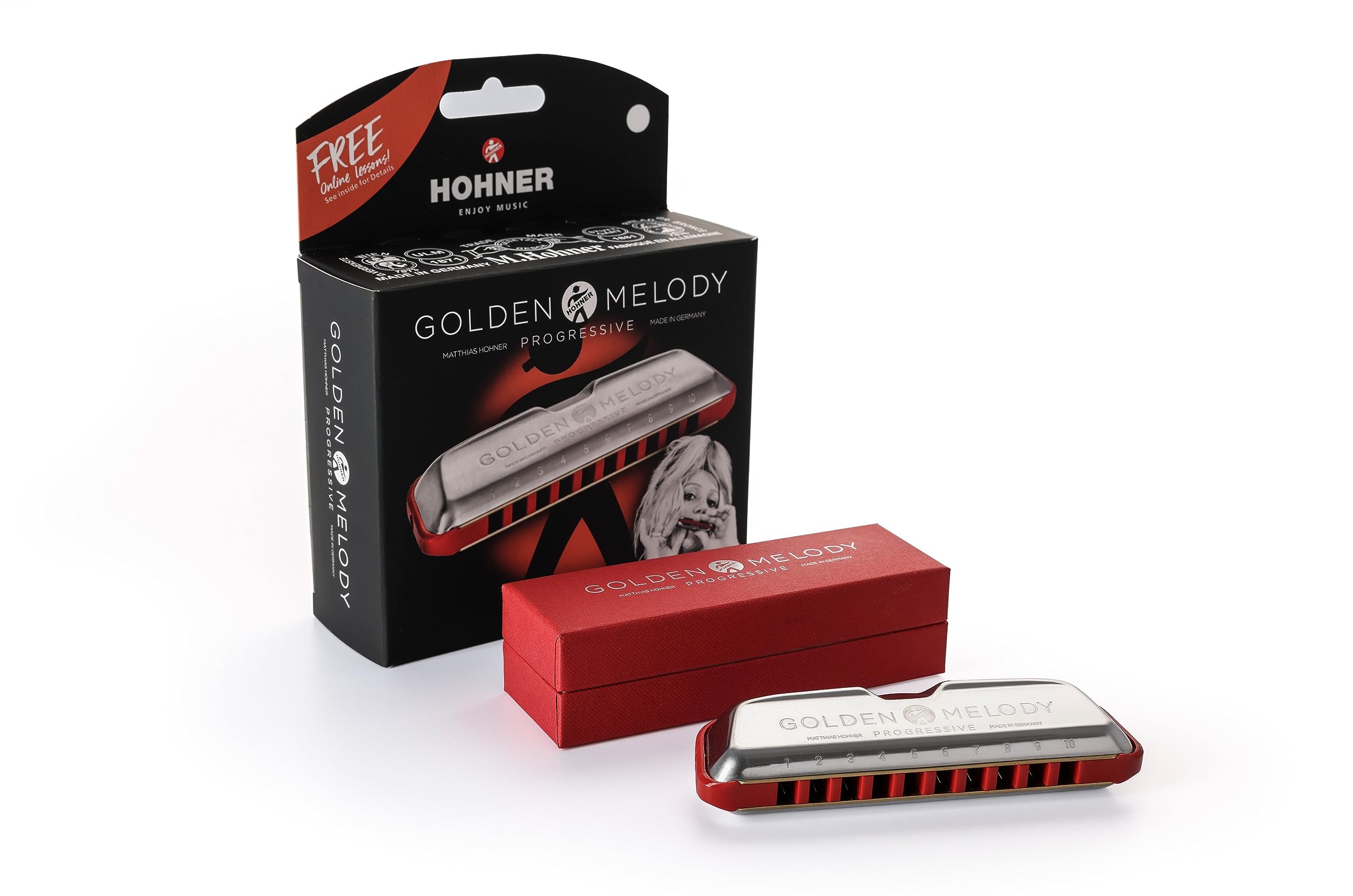Amazon.com: Hohner Golden Melody Progressive Harmonica, Key of F